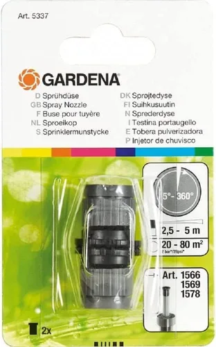 Gardena pulverizador 5-360° para emergentes 100 y 300 del sistema Aspersor y aspersores aéreos. Tobera, negro, 5337-20