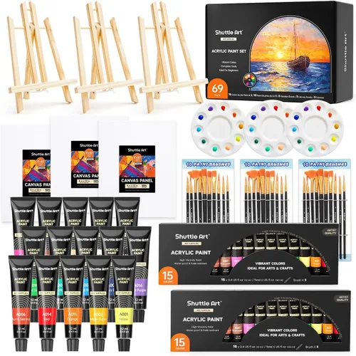 Miniatura 10 de Shuttle Art Kit de pintura para adultos y parejas, kit de pintura para citas nocturnas y manualidades, con 2 paquetes de pintura de 15 colores, 2