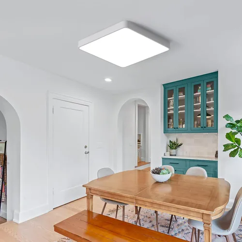Miniatura 8 de Ganeed luces de techo LED de 19.6 pulgadas, lámpara de techo LED de montaje empotrado cuadrado de 39W, 6500K, lámpara de techo de luz diurna, Blanco