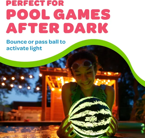 Miniatura 5 de Watermelon Ball Lit - Juguete de piscina que brilla en la oscuridad para niños de 8 a 12 años, adolescentes y adultos, juego de piscina de 9