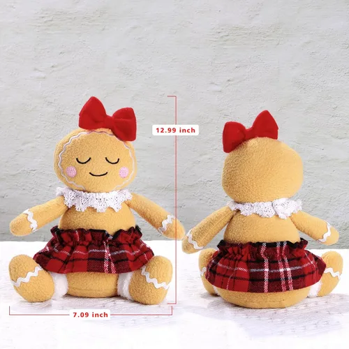 Miniatura 3 de BWFY 2 piezas de decoración navideña de hombre de jengibre para interiores para ornamento de Navidad, decoración del hogar, muñeca de jengibre