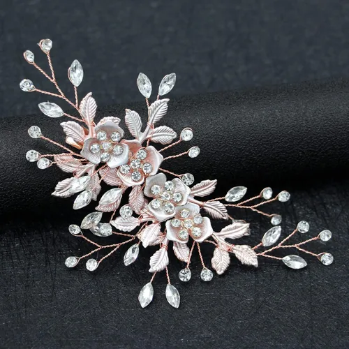 Miniatura 4 de Pinza para el pelo de boda hecha a mano con diamantes de imitación para novias, accesorios para el cabello de boda para novias y niñas de flores