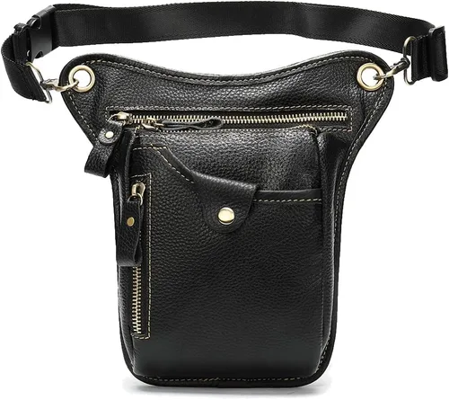 Miniatura 23 de Riñonera de cuero para hombres y mujeres, cinturón multiusos para motocicleta, bicicleta, deportes al aire libre, táctica, ciclismo, equitación