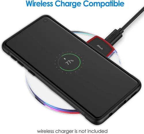 Miniatura 3 de JETech Funda delgada para Samsung Galaxy S10, funda delgada con absorción de golpes y diseño de fibra de carbono (negro)