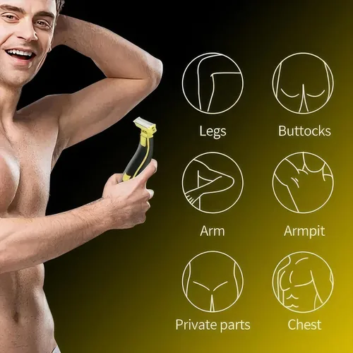 Miniatura 6 de Afeitadora eléctrica para hombre, maquinilla de afeitar de doble hoja para húmedo y seco, lavable de cuerpo completo, recargable por USB, 4