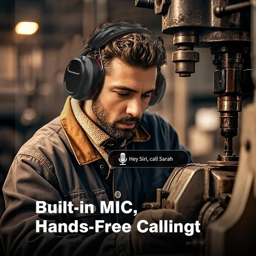 Miniatura 7 de Auriculares de gel de protección auditiva Bluetooth 5.4 con batería recargable de 1200 mAh, tiempo de trabajo de 120 horas, SNR de 30 dB, orejeras