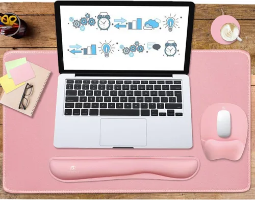 Miniatura 6 de WB WEIRDBEAST Reposamuñecas para Teclado Alfombrilla Grande para Mouse Soporte de Muñeca para Computadora, 4 en 1 Almohadilla de Teclado de Espuma 4