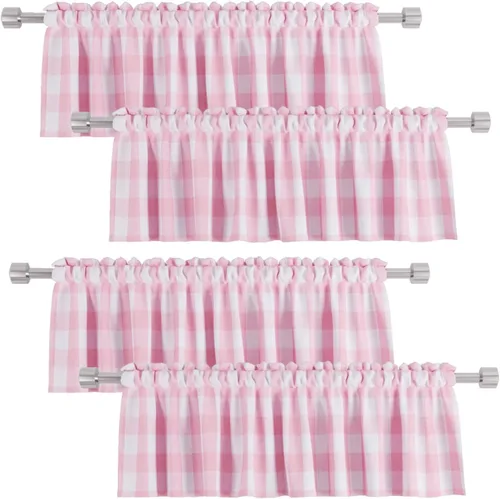 Miniatura 14 de 4 cenefas de cuadros de búfalo para ventanas de sala de estar, 16 pulgadas de largo, diseño clásico a cuadros a cuadros para dormitorio, baño