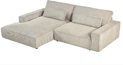 Miniatura 8 de Container Furniture Direct Luxe - Sofá modular de dos piezas de gran tamaño para sala de estar, sofá en forma de L con diván, tapizado con tela