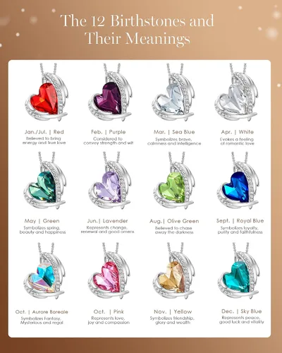 Miniatura 6 de CDE Love Heart Pendant Necklaces for Women Silver Tone Rose Gold Tone Crystals Birthstone Christmas Jewelry Gifts for Women BirthdayAnniversary