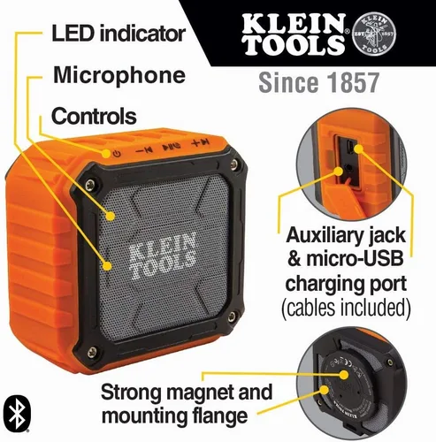 Miniatura 6 de Klein Tools Ventilador personal con opciones de montaje (PJSFM1) y altavoz Bluetooth (AEPJS1)