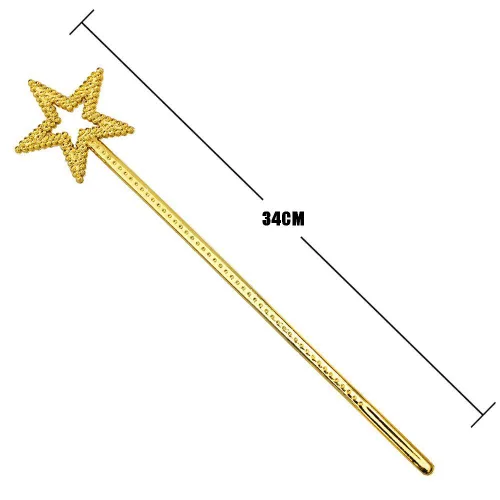 Miniatura 2 de AKOAK Varita de estrella, varita de ángel de princesa de hada dorada de 13 pulgadas