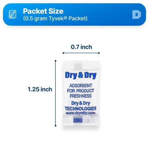 Miniatura 6 de Dry & Dry 0.02 oz [50 paquetes] Paquetes de gel de sílice seguros para alimentos y farmacéuticos desecantes - Paquetes de gel de sílice Tyvek®