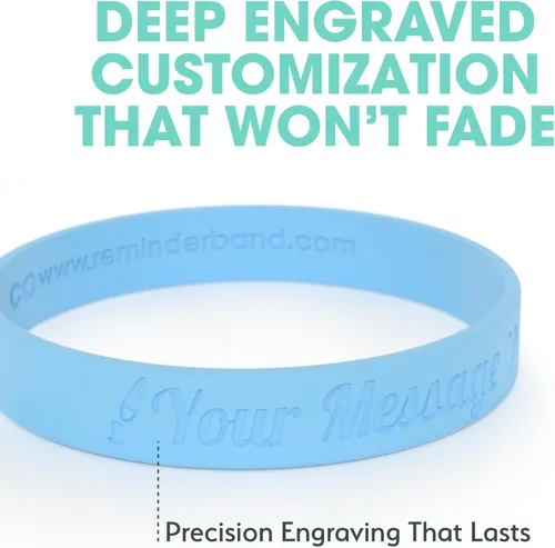 Miniatura 3 de Reminderband - Pulsera clásica de silicona 100% personalizada – Pulsera de goma de silicona personalizada – Personalizable, eventos, regalos, apoyo