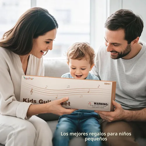 Miniatura 6 de Vanplay Juego de guitarra para niños, juguetes Montessori para niños de 2 a 3 años, regalos de cumpleaños, instrumentos musicales 7 en 1 para niños