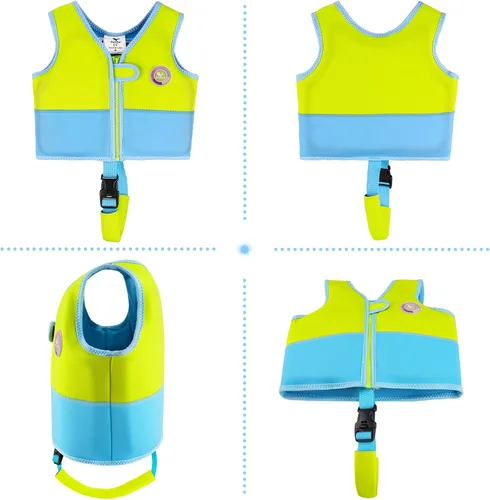 Miniatura 2 de Pottwal Chaleco de natación para niños - Chaqueta de natación - Hecho de neopreno y EPE - con correa ajustable en la entrepierna Verde
