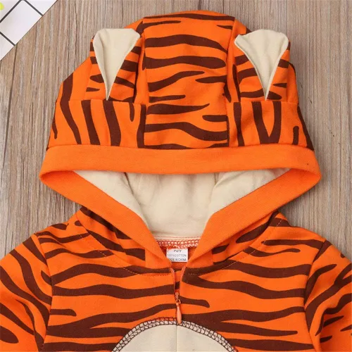 Miniatura 4 de LXXIASHI Mono unisex de manga larga con capucha para bebés y niñas con diseño de tigre 3D