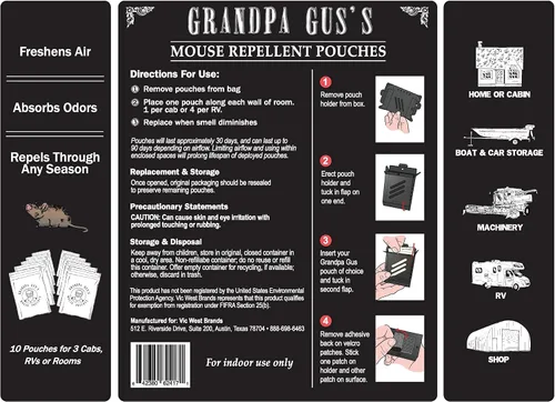 Miniatura 11 de Grandpa Gus's Bolsas repelentes naturales para ratones, aceites de canela/menta repelen a los ratones de anidar
