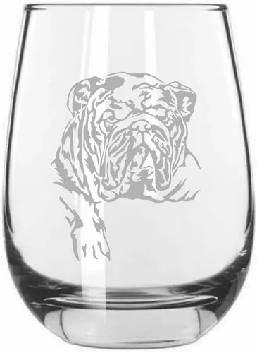 Miniatura 232 de Sakhalin Husky Dog - Copa de vino grabada personalizada de 15.25 onzas sin tallo