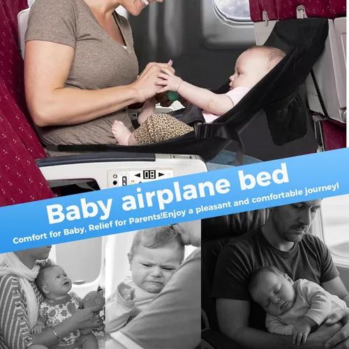 Miniatura 2 de Cama de viaje extensor de asiento de avión para bebés Cama de vuelo para bebé en regazo Extensor de asiento de viaje para bebé plegable suave