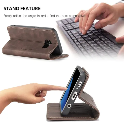 Miniatura 4 de Funda de cuero estilo cartera vintage para Samsung S