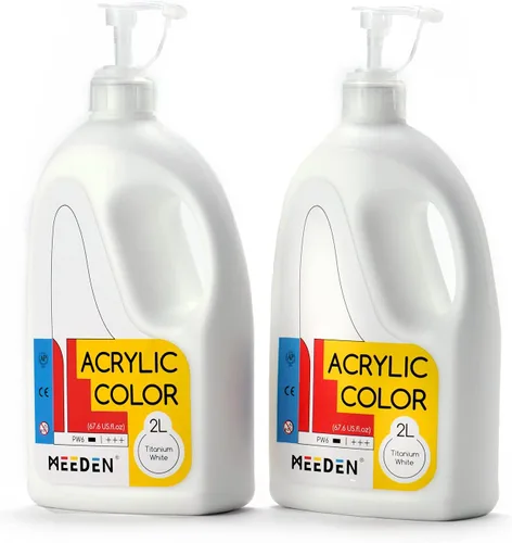 Miniatura 11 de MEEDEN Pintura acrílica azul cerúleo con tapa de bomba, 1/2 galón (2 litros/67.6 onzas), cuerpo suave, no tóxico, color rico en pigmentos, perfecta
