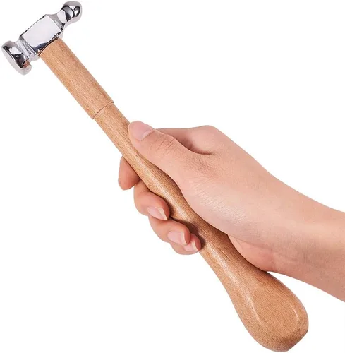 Miniatura 3 de BENECREAT Martillo de persecución de acero al carbono de dos caras, martillo de fabricación de joyas de 10 pulgadas de largo con cabeza de acero