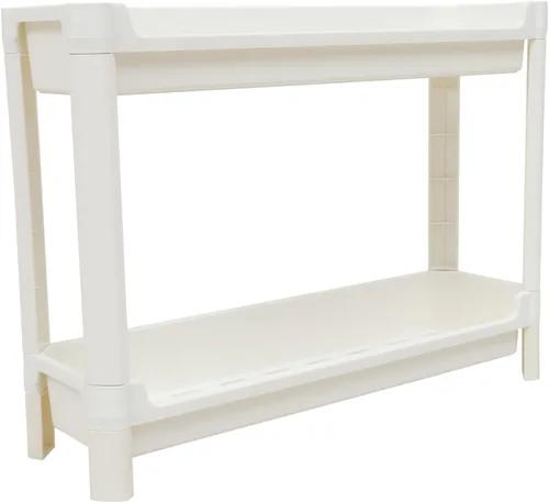 Amosfun 1 estante de almacenamiento de esquina para el hogar, organizador de plástico múltiple para baño, cocina, sala de estar, diseño elegante y