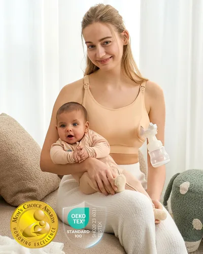 Miniatura 23 de Momcozy - Brasier para extracción de leche y lactancia, manos libres, ajustable, brasier todo en uno