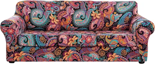 Miniatura 15 de Lamberia Funda de sofá estampada de alta elasticidad, Fundas elásticas para sofá de 2 piezas, Funda elástica para sillón con una funda de cojín Verde