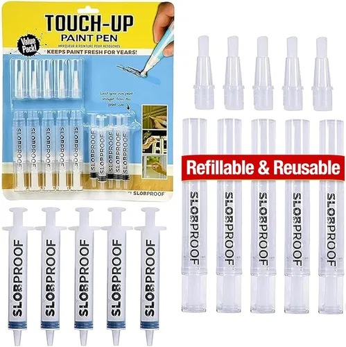 Miniatura 12 de Slobproof Bolígrafo de pintura de retoque recargable, sin ensuciar, herramienta de reparación de pintura de pared reutilizable, aplicación precisa