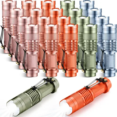 Miniatura 11 de Fumete 20 Piezas Linterna LED Mini 3 Modos Antorcha Táctica Pequeña Resistente al Agua Linterna de Bolsillo con Enfoque Ajustable Linterna Tipo