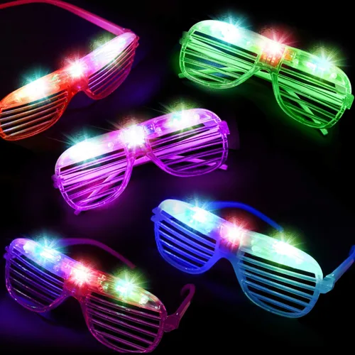 Miniatura 2 de iGeeKid Paquete de 50 lentes LED iluminados para fiesta, que brillan en la oscuridad, suministros para fiestas del 4 de julio, obturador, juguetes