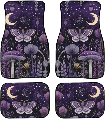 Miniatura 33 de YSTARDREAM Alfombrillas de hongo estrellado para automóvil para todas las estaciones para mujeres y hombres, alfombras de coche estrelladas