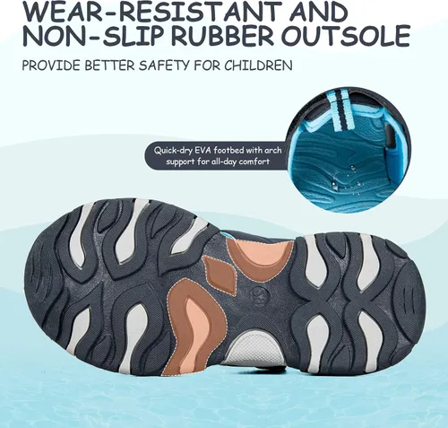 Miniatura 3 de RUNSIDE Sandalias deportivas para niños y niñas con punta cerrada para senderismo caminar zapatos de agua de verano para niños pequeñosniños grandes