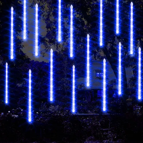 Miniatura 7 de FUNPENY - Luces de lluvia de lluvia de meteoritos, 288 luces LED, luces de Navidad con efecto de nieve, luz de Halloween al aire libre, luz