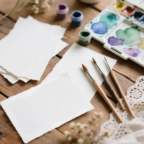 Miniatura 2 de 30 hojas de papel de acuarela, papel de algodón texturizado grueso de 300 GSM, papel hecho a mano con bordes deckled de 4 x 6 pulgadas