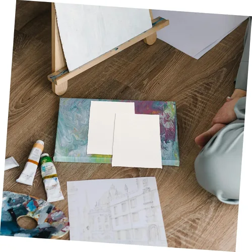 Miniatura 6 de Veemoon 20 hojas de papel de acuarela de algodón con borde deckled, papel texturizado hecho a mano para pintar, manualidades, invitaciones