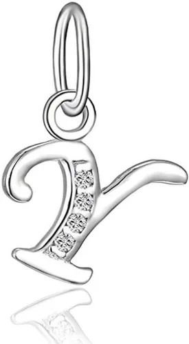 Miniatura 25 de Adabele Auténtica plata de ley brillante A-Z 26 letras pequeñas del alfabeto con circonita cúbica, colgante de diamantes de imitación resistente al