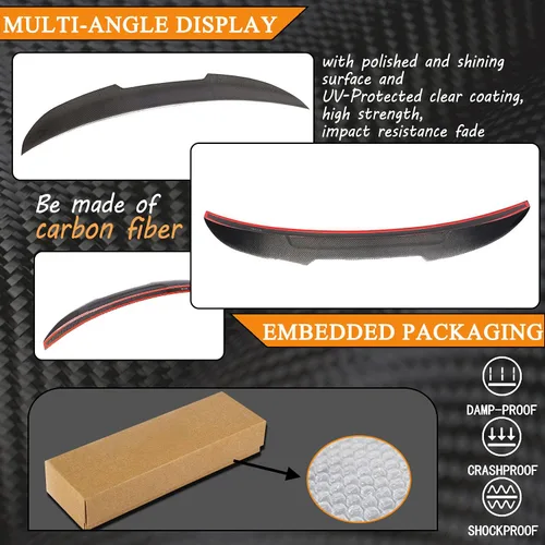 Miniatura 7 de Alerón de fibra de carbono real E92 compatible con BMW Serie 3 E92 Coupé y M3 Coupé 2006-2013