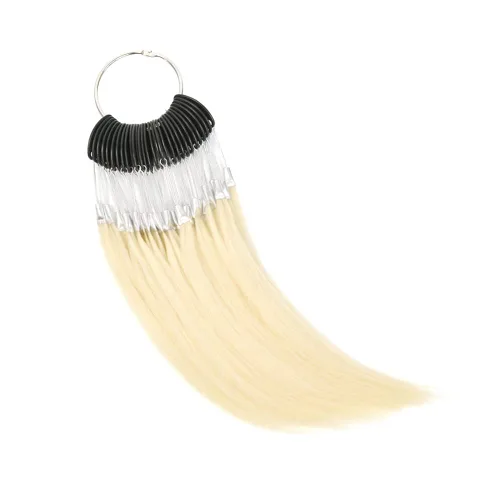 Juego de 30 mechones por juego de muestras de cabello 100% humano, anillos de color para extensiones de cabello humano y muestra de teñido de Rubio