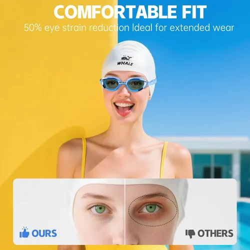 Miniatura 4 de Whale Gafas de natación para adultos, antiempañamiento, cómodas, polarizantes, para adultos, unisex