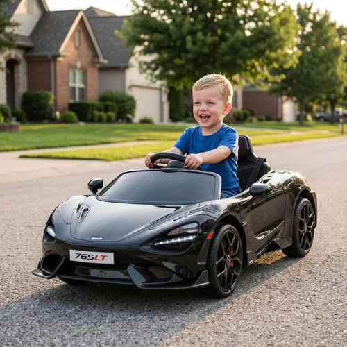 Miniatura 9 de Automóvil de paseo para niños con licencia McLaren 765LT para niños de 3 a 6 años, vehículo eléctrico con batería de 12 V, con control remoto