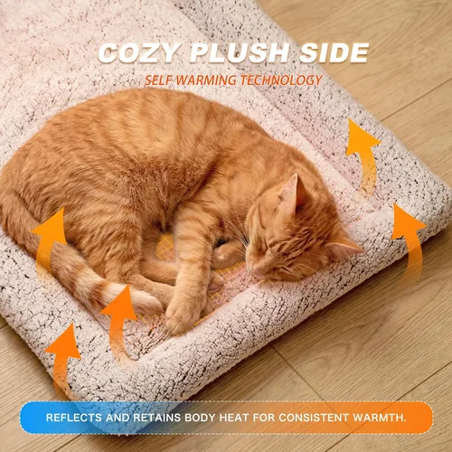 Miniatura 4 de Tapete refrescante para perros, cama autocalentable para gatos, cama reversible cálida y refrescante, almohadilla cálida para gatos de invierno
