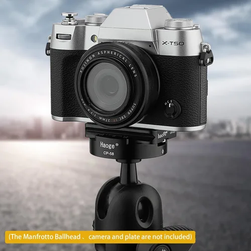 Miniatura 7 de Haoge Convertidor de adaptador Boss hembra a macho con abrazadera de liberación rápida compatible con Arca Swiss de 2.283 in para trípode Manfrotto