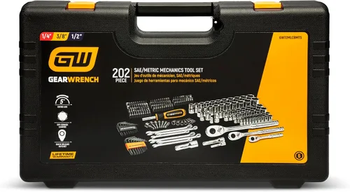 Miniatura 3 de GEARWRENCH Juego de herramientas mecánicas SAE/métricas de 202 piezas, unidades de 1/4", 3/8" y 1/2" GW72MLCBMTS