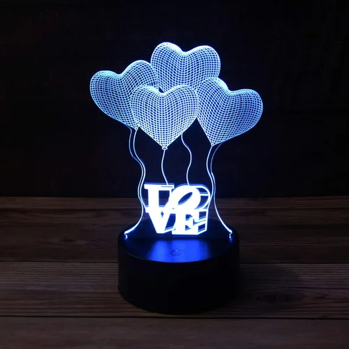 Miniatura 7 de Globo de amor romántico 3D acrílico para base de lámpara LED (solo acrílico. Base LED se vende por separado)