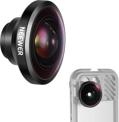 Miniatura 10 de NEEWER Lente gran angular HD de 18mm 100° para placa posterior de lente con rosca de 17mm, aumento de 0.5X Compatible con SmallRig NEEWER iPhone