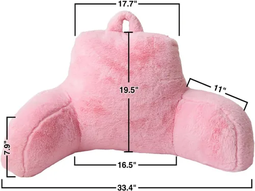 Miniatura 4 de Holawakaka Almohada Grande de Descanso para Cama de Piel Sintética con Brazos, Almohadas de Lectura de Piel de Conejo Perfectas para Adultos