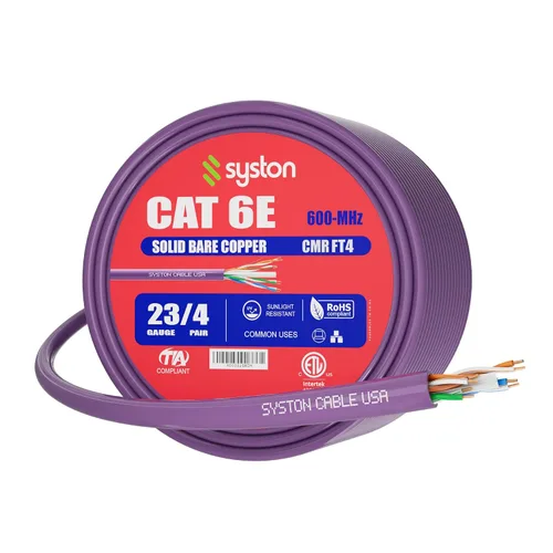 Miniatura 27 de Syston Cable Technology Cable de Internet Ethernet Cat6e – 10 pies, 600 MHz 23AWG de alambre de cobre sólido desnudo apto